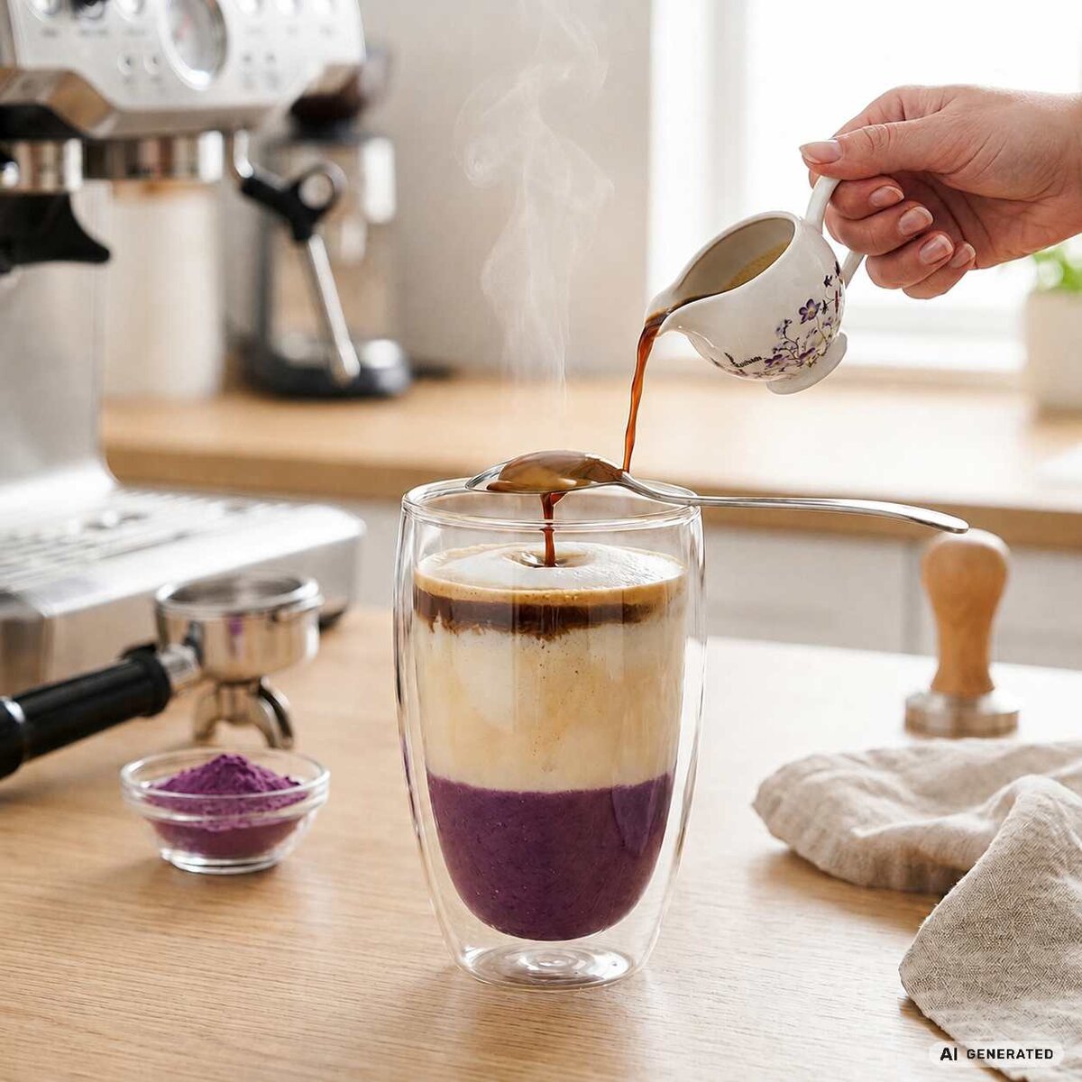 vrstvení ube latte