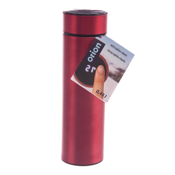 Termoska s teploměrem 0,45 l červená