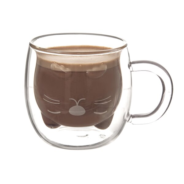 Dvoustěnný hrnek DOUBLE kočka 0,3 l