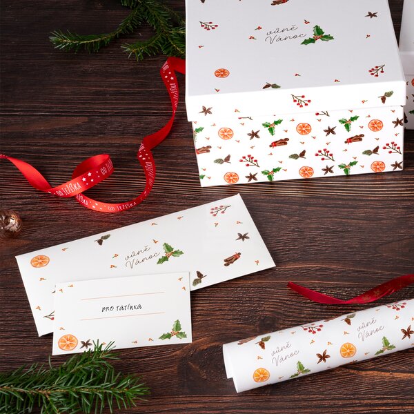 Papírová obálka VŮNĚ VÁNOC s vloženou kartičkou