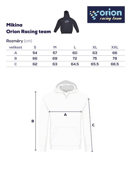 Mikina s kapucí Orion RACING vel. L