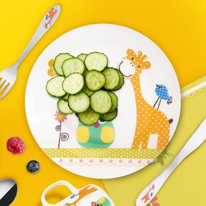 Mělký dětský talíř ŽIRAFA pr. 21 cm