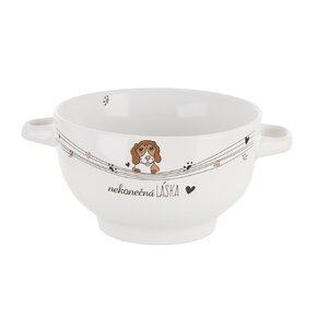 Miska NEKONEČNÁ LÁSKA pes s uchy pr. 14 cm