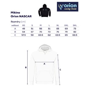 Mikina s kapucí Orion NASCAR vel. S