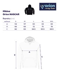 Mikina s kapucí Orion NASCAR vel. XXL